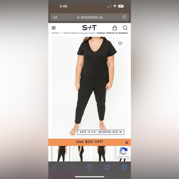Smash and Tess Sunday Romper - Black - Large - Picture 2 of 3